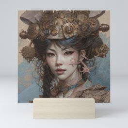 Steampunk geisha Mini Art Print