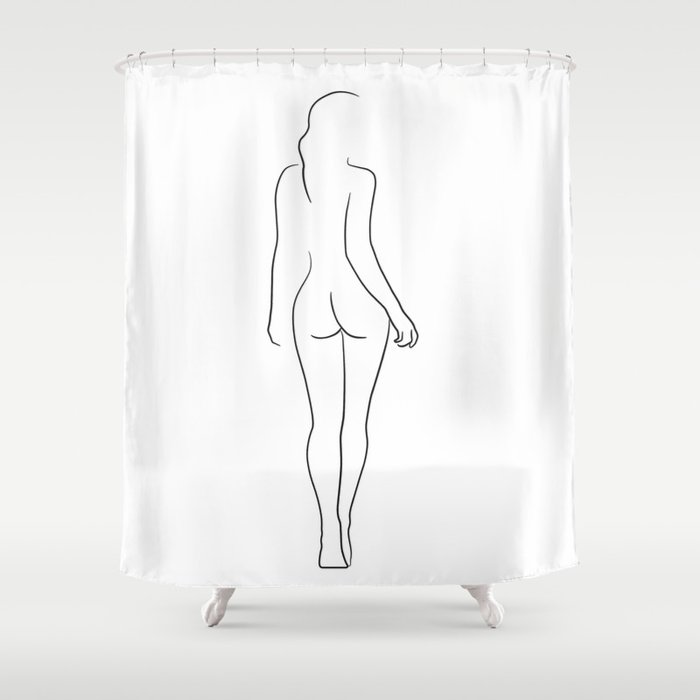 Woman back contour drawing Shower Curtain