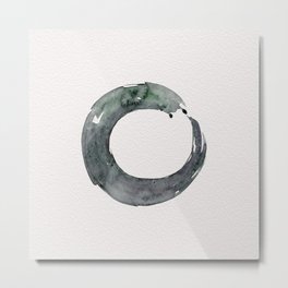 Enso Serenity No.12C by Kathy Morton Stanion Metal Print | Brushstrokes, Modern, Ensoart, Black, Gray, Minimalistic, Contemporary, Peace, Ink, Abstract 