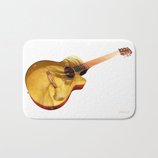 The guitar is a lady Bath Mat