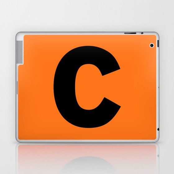 letter C (Black & Orange) Laptop & iPad Skin