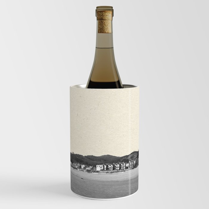 Cannon Beach Oregon | Black and White Minimalism Wine Chiller