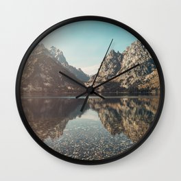 Grand Teton National Park Mountains Jenny Lake Adventure Wall Clock | Graphicdesign, Pattern, Souvenir, Mountains, Lake, Abstract, Snakeriver, Sunset, Mountain, Illustration 