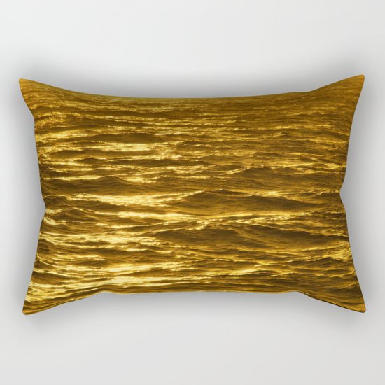Gold Ocean Rectangular Pillow