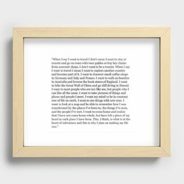 Real Travel Recessed Framed Print
