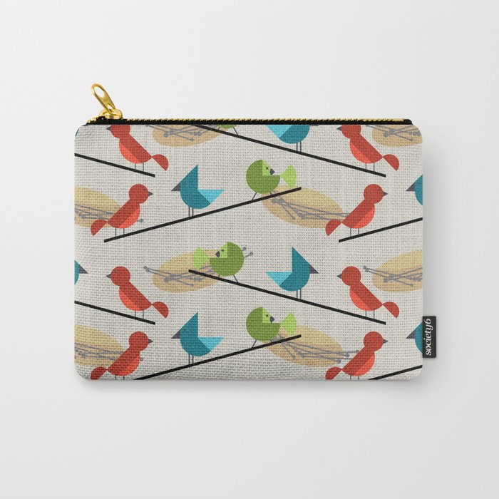 Mid Century Modern Birds Carry-All Pouch