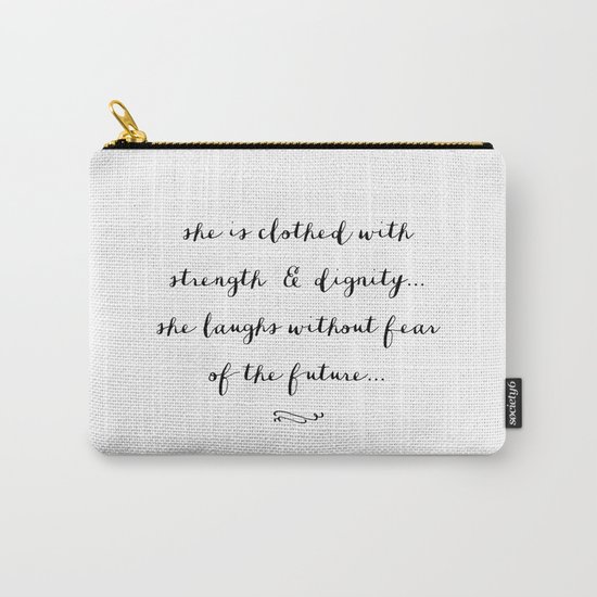 SHE IS - B & W Carry-All Pouch