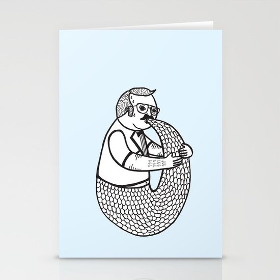 On the rare and condemned practice of trying to suckle on one's own tail Stationery Cards