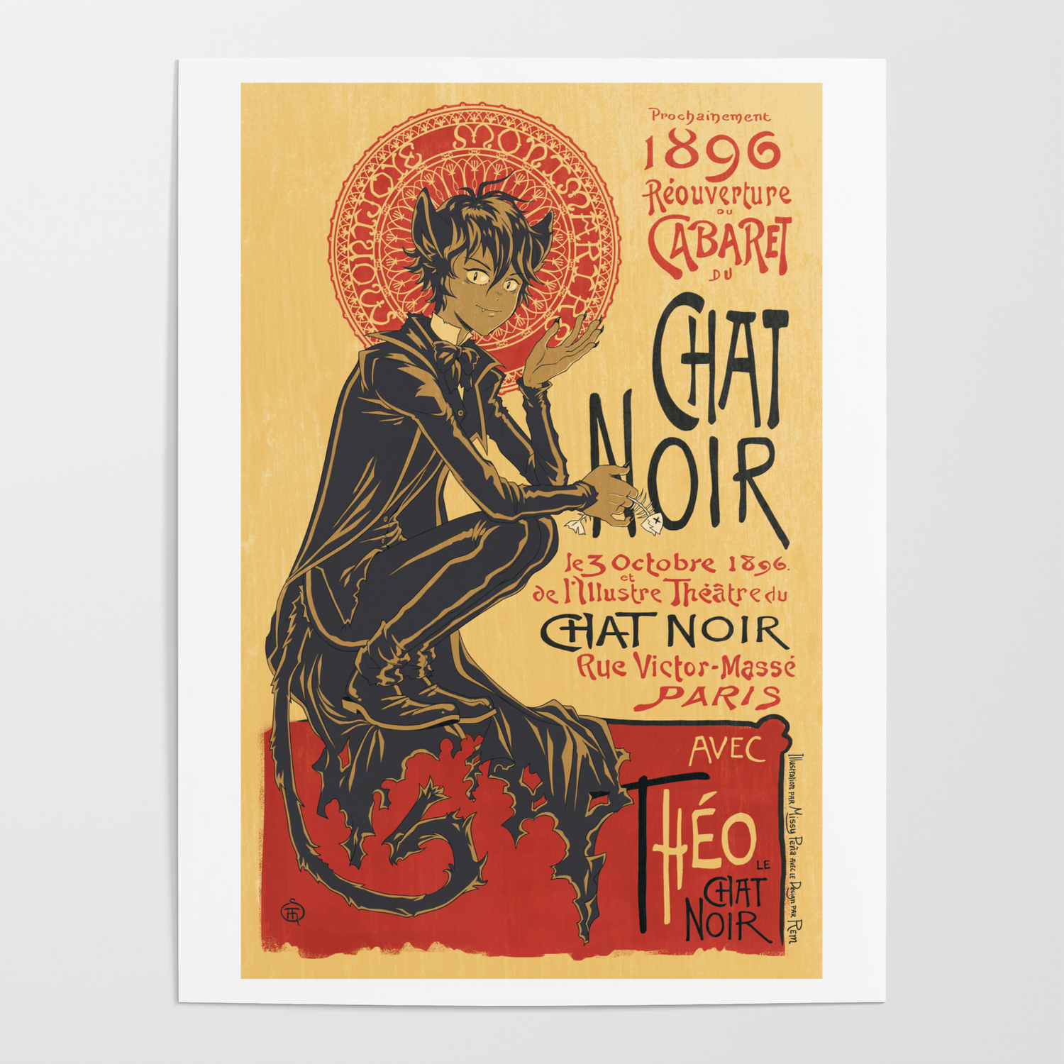 Theo Le Chat Noir Poster By Zimmay Society6
