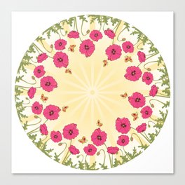 Poppy floral background  Canvas Print