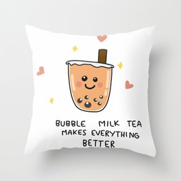 bubble tea everything Throw Pillow