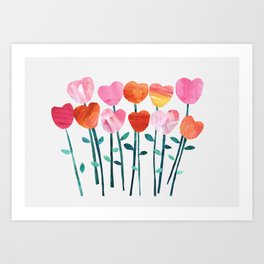 A little Bit of Happy- Pink Flowers Art Print