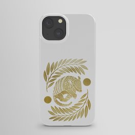 Sleepy Armadillo – Gold Metallic Silhouette iPhone Case