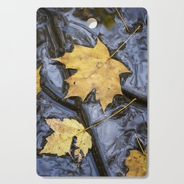 Fallen Leaves on Blue Slate Cutting Board