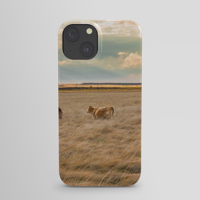 Cows Among the Grass - Cattle Wade Through a Field in Texas iPhone Case