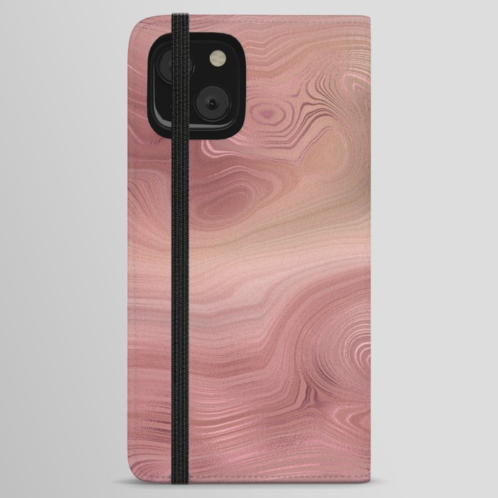 Rose Gold Agate Geode Luxury iPhone Wallet Case