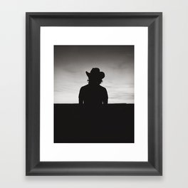 Cowboy Dark Silhouette Framed Art Print