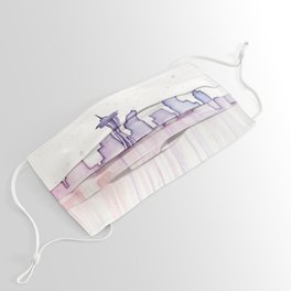 Seattle Skyline Watercolor Face Mask