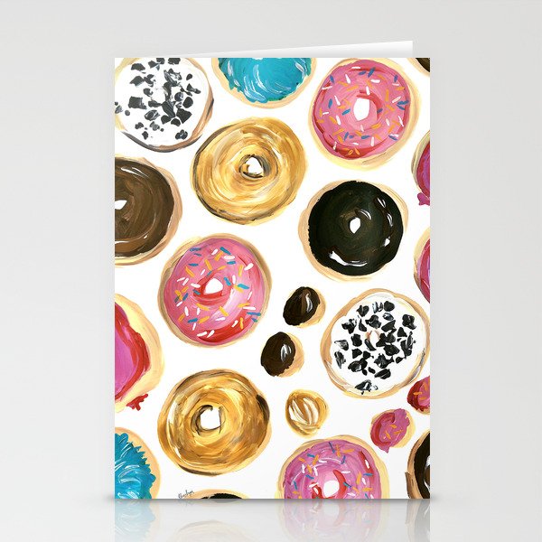 Colorful donuts with sprinkles Stationery Cards