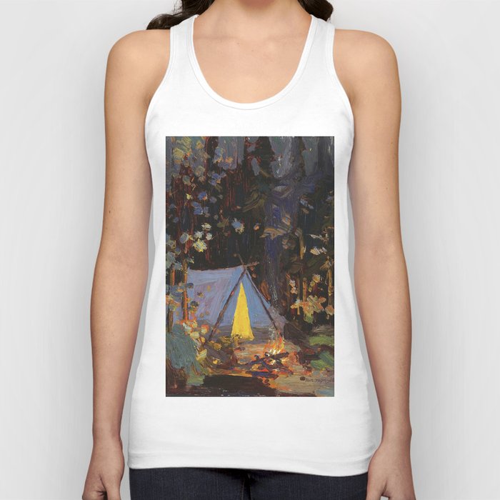 Tom Thomson Campfire 1916 Canadian Landscape Artist Tank Top by EnShape