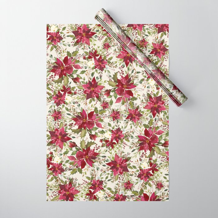 POINSETTIA - FLOWER OF THE HOLY NIGHT Wrapping Paper