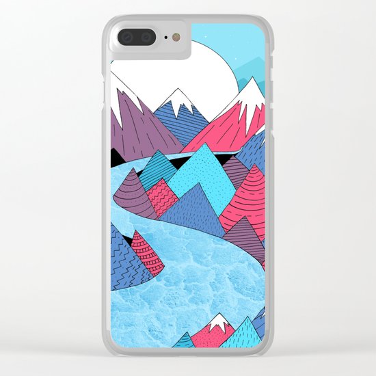 Blue Sky River Clear iPhone Case