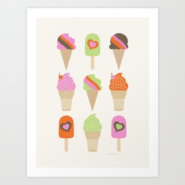 i love ice cream Art Print