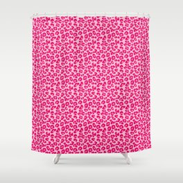 Leopard Print in Pastel Pink, Hot Pink and Fuchsia Shower Curtain