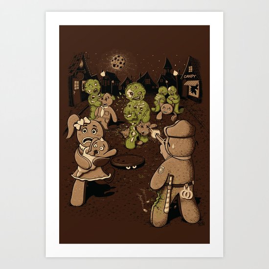 The Walking Bread Art Print