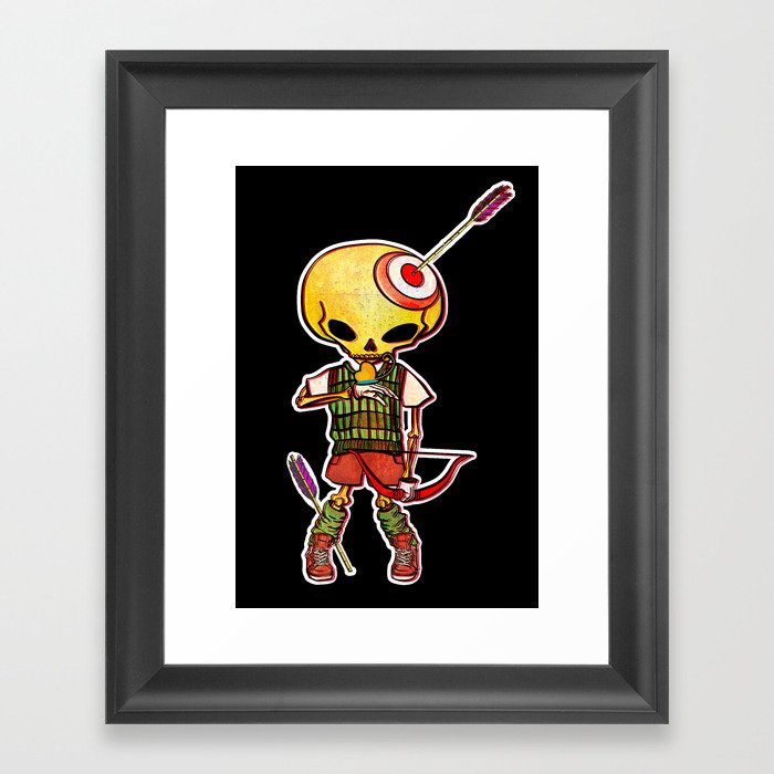 Archery skull boy Framed Art Print