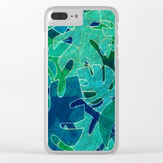 Monstera leaves in Abstract Clear iPhone Case