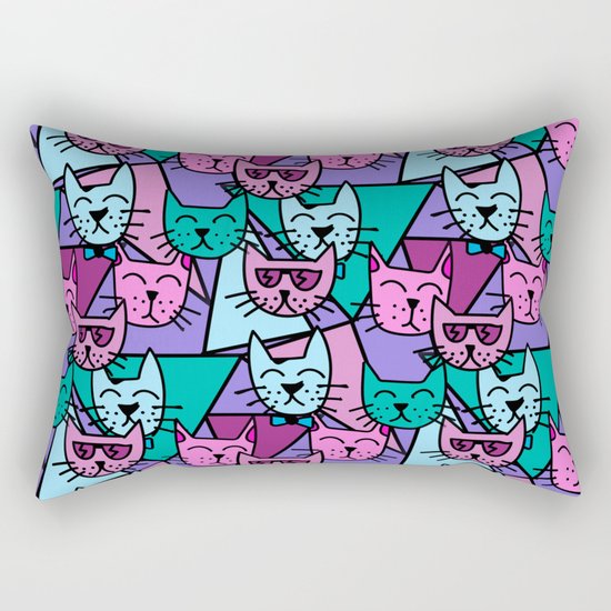 Pop Art Cats Rectangular Pillow
