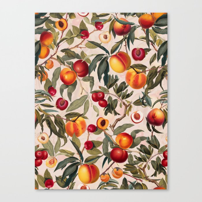Vintage Fruit Pattern XXIII Canvas Print