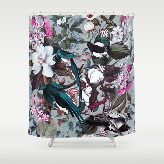 Floral and Birds XXIV Shower Curtain