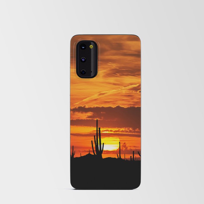 Sunset Orange Sky Cactus Desert Arizona America Android Card Case