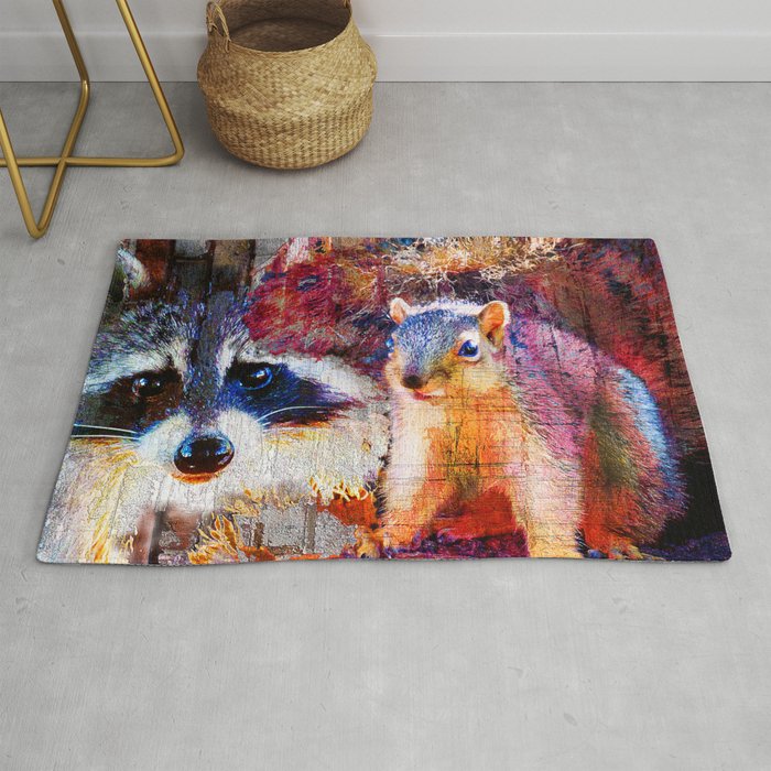 Squirrel And Rac Wildlife Art Modern Nature Rug By Rac Wildlife Art Modern Nature