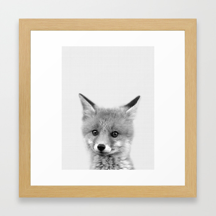 Black And White Fox Print Wall Art Nursery Decor Animal Baby Prints Framed Black And White Fox Print Wall Art Nursery Decor Animal Baby Prints Framed