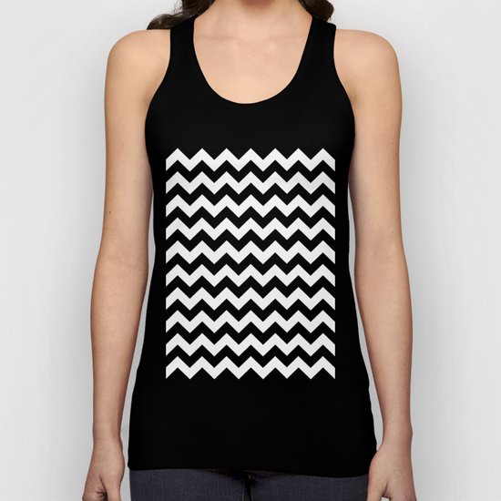 Chevron (Black/White) Unisex Tank Top