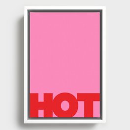 HOT | Typography | Horizontal Red on Pink Framed Canvas