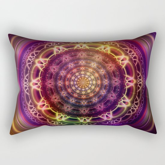 Golden shine mandala Rectangular Pillow