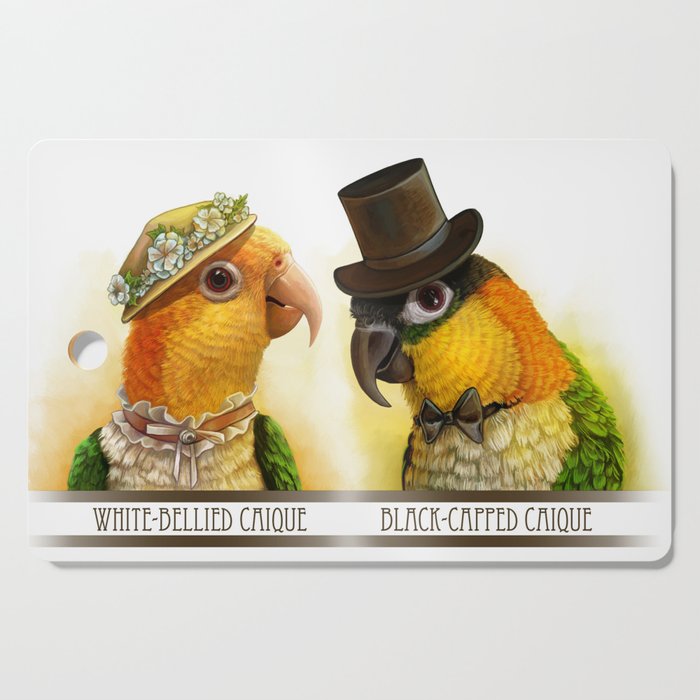 Mr & Mrs Caique Realistic Painting Cutting Board