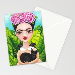 Frida and Her Black Cats Stationery Card