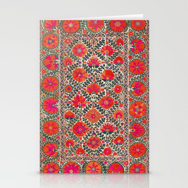 Kermina Suzani Uzbekistan Colorful Embroidery Print Stationery Cards