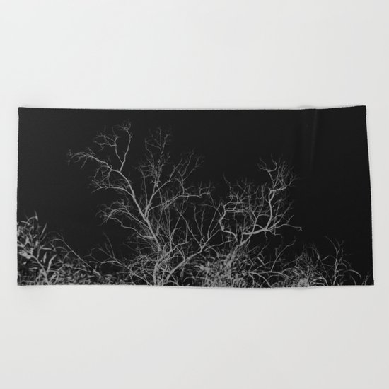 Dark night forest Beach Towel
