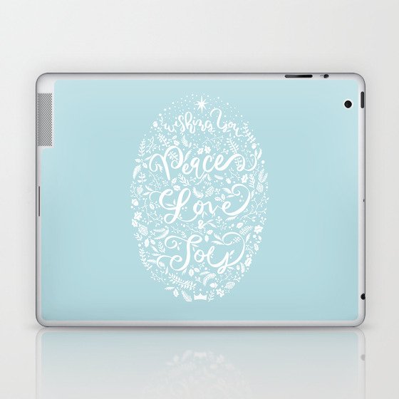 Wishing You Peace, Love and Joy- Holiday Greetings Laptop & iPad Skin