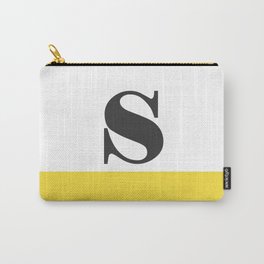 Monogram Letter S-Pantone-Buttercup Carry-All Pouch | Typography, Digital, Graphic Design 