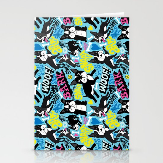 Boston Terrier Pattern Stationery Cards