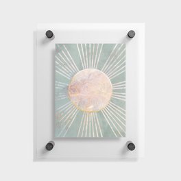 Boho Green Metallic Sun Floating Acrylic Print