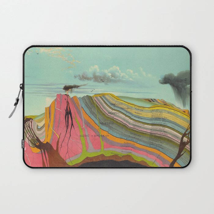 Landscape Painting, Cool Designs, Trippy Art, Mountain Painting, Scientific Poster - Geology Laptop Sleeve