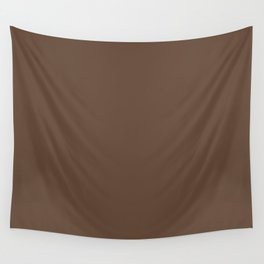 Dark Brown Solid Color Pairs Pantone Emperador 18-1028 TCX Shades of Brown Hues Wall Tapestry